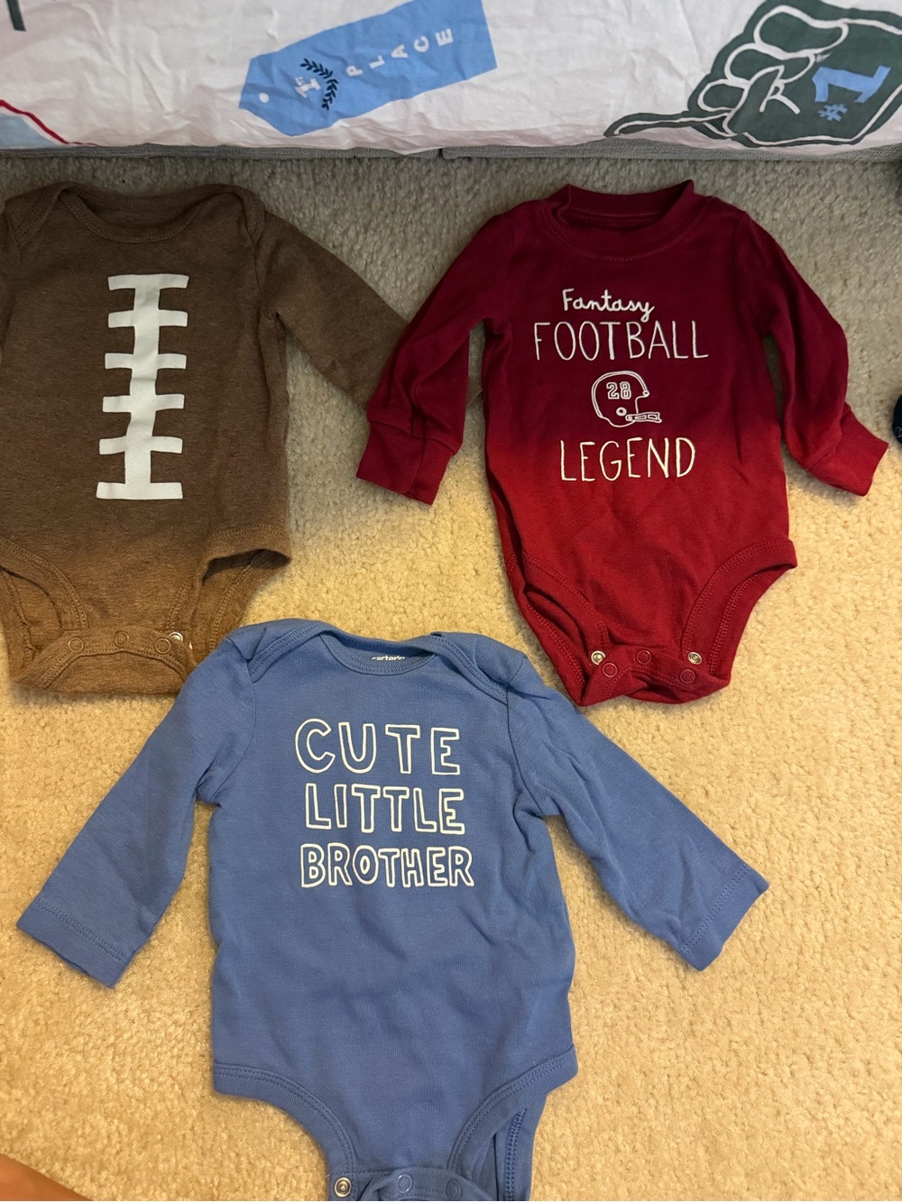 Carter's Blue 'Cute Little Brother' Long-Sleeve Bodysuit